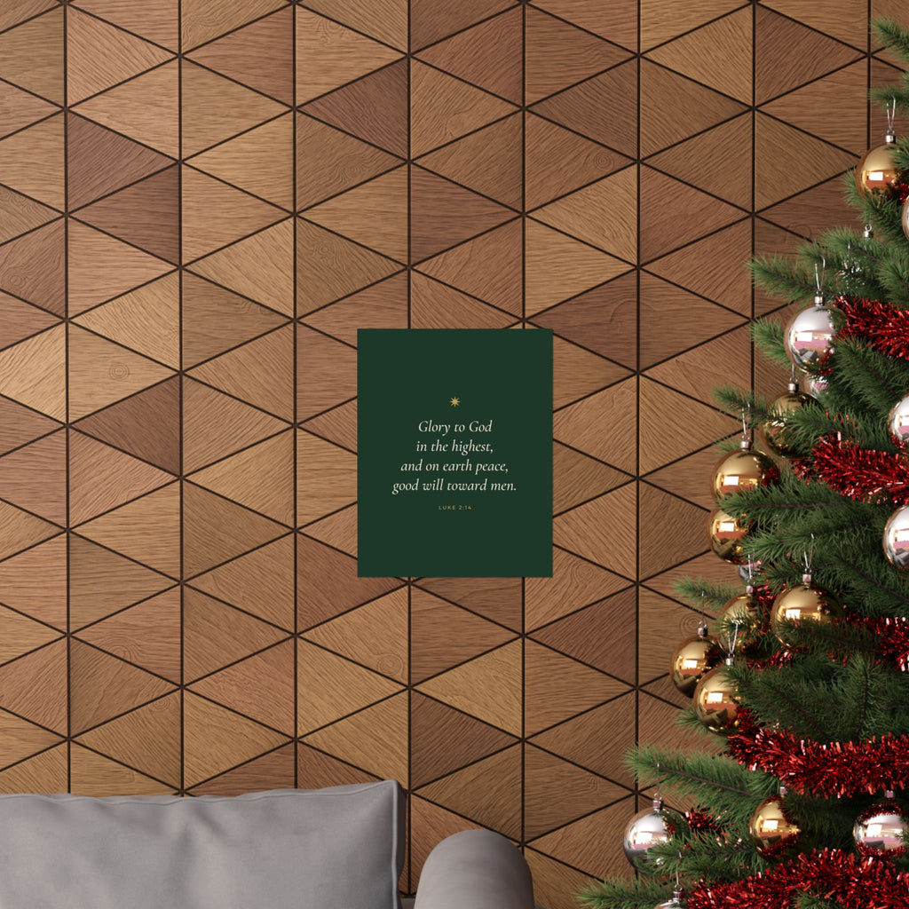 Glory to God in the Highest Poster | Luke 2:14 Christmas Wall Art Print
