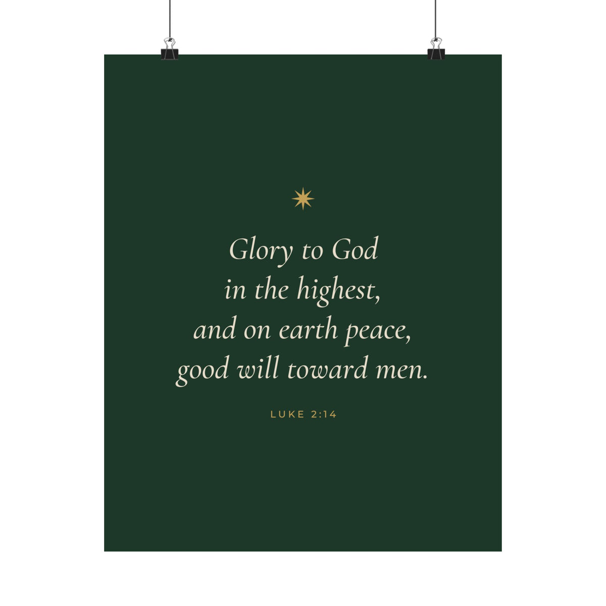 Glory to God in the Highest Poster | Luke 2:14 Christmas Wall Art Print