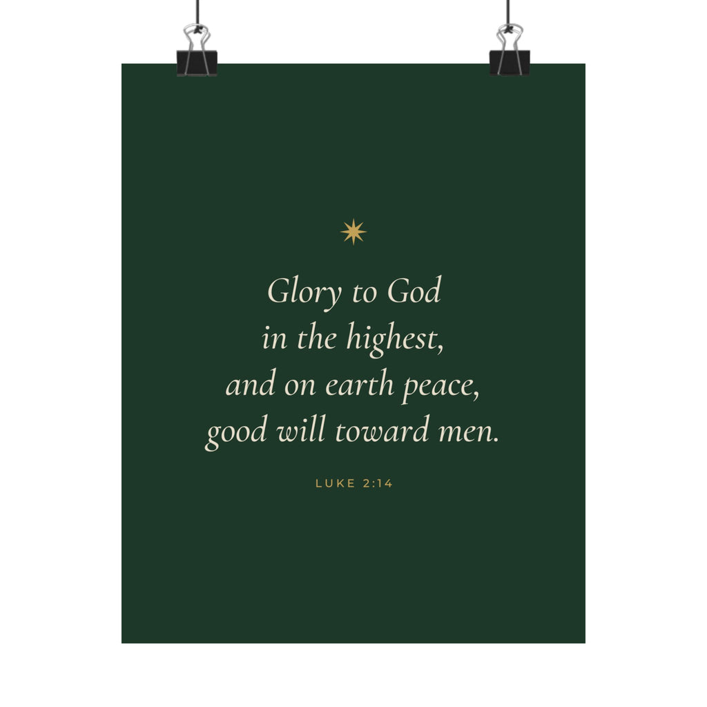 Glory to God in the Highest Poster | Luke 2:14 Christmas Wall Art Print