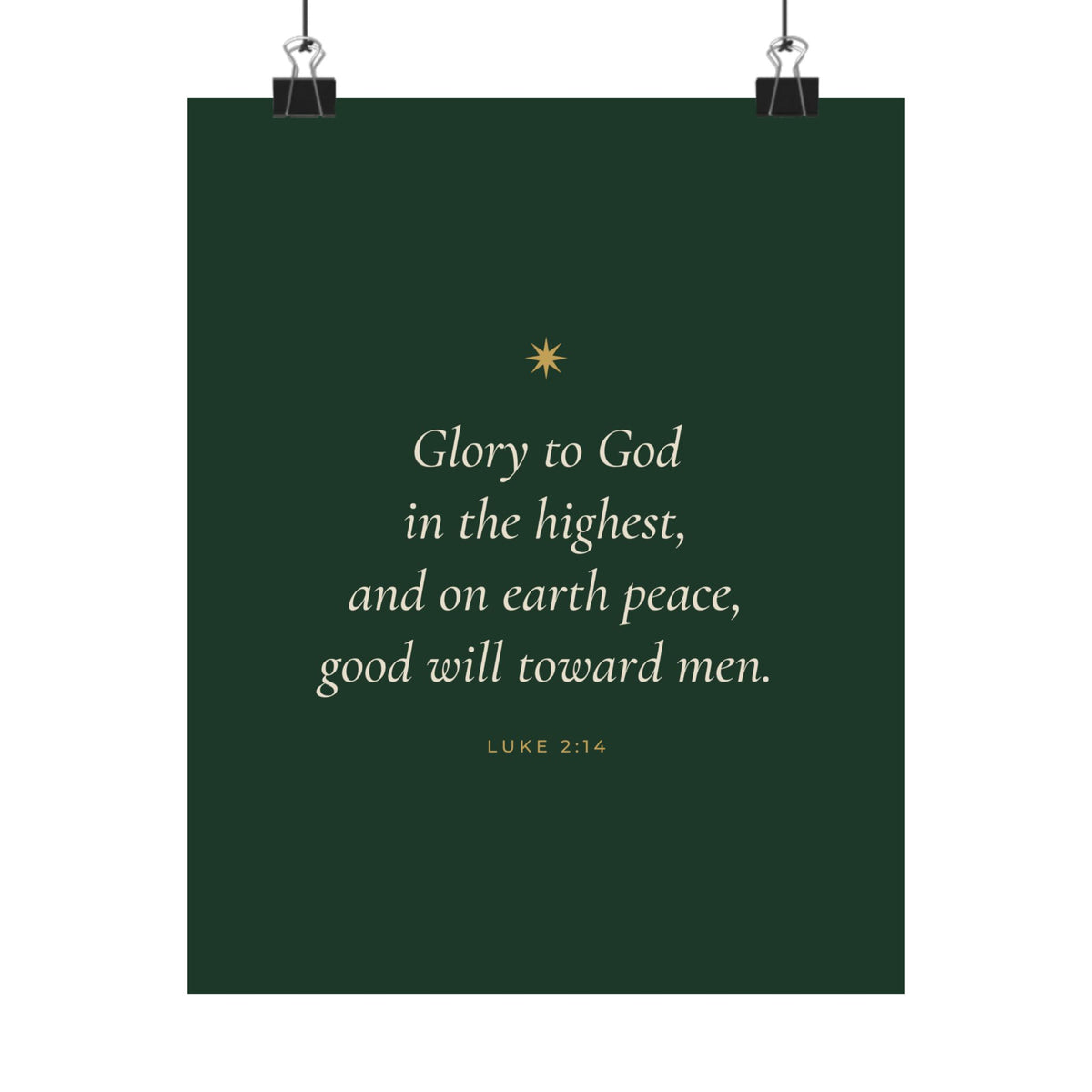 Glory to God in the Highest Poster | Luke 2:14 Christmas Wall Art Print