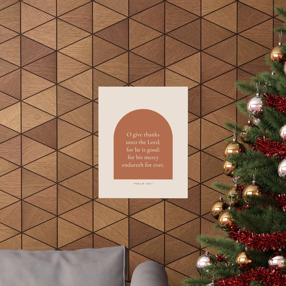 O Give Thanks Unto the Lord Poster | Psalm 136:1 Kitchen Wall Art