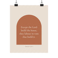 Except the Lord Build the House Poster | Psalm 127:1 Housewarming Gift