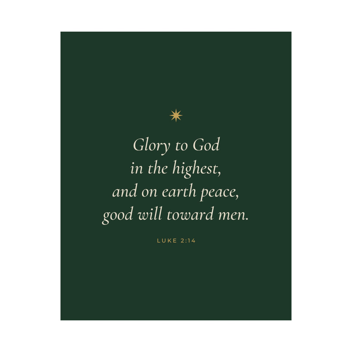 Glory to God in the Highest Poster | Luke 2:14 Christmas Wall Art Print
