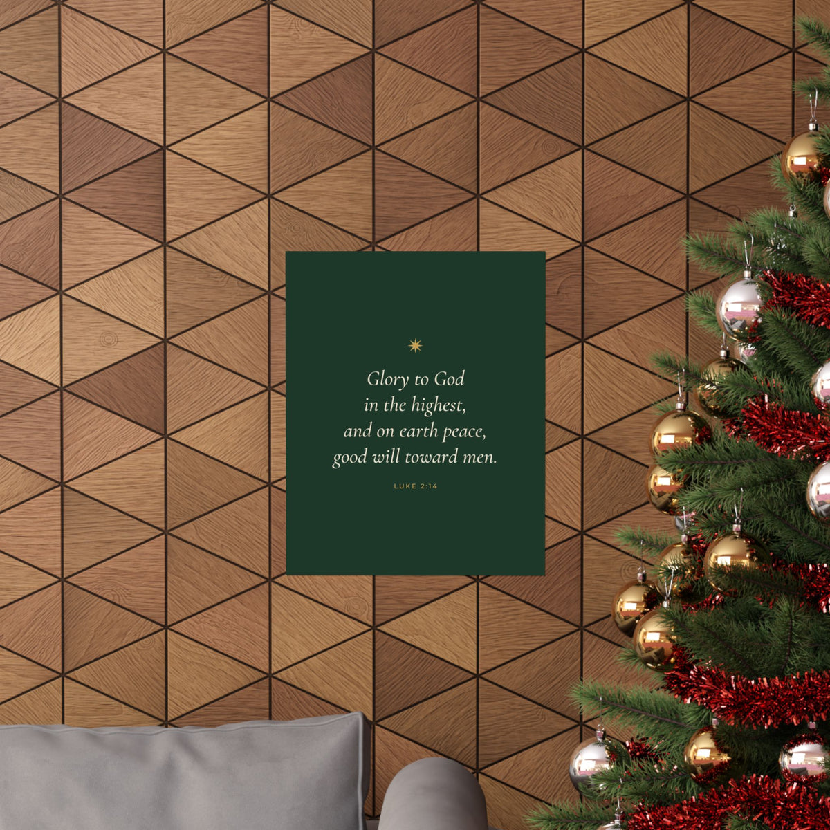 Glory to God in the Highest Poster | Luke 2:14 Christmas Wall Art Print