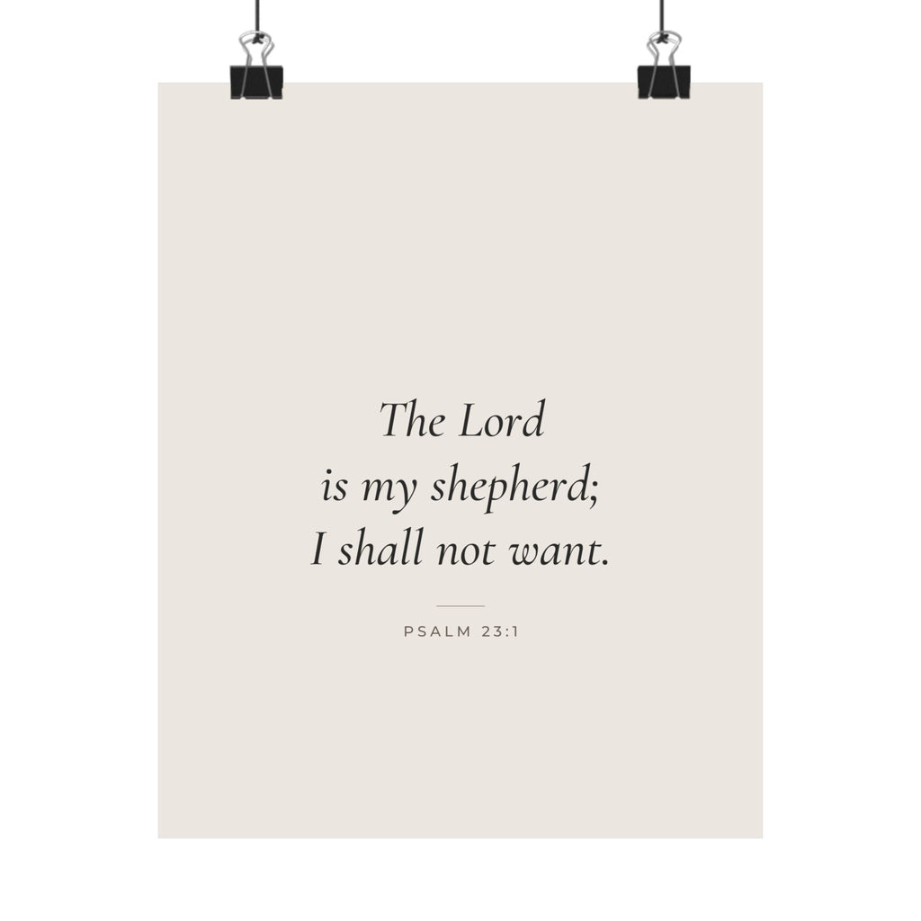 The Lord Is My Shepherd Poster | Psalm 23:1 Minimalist Wall Art Print
