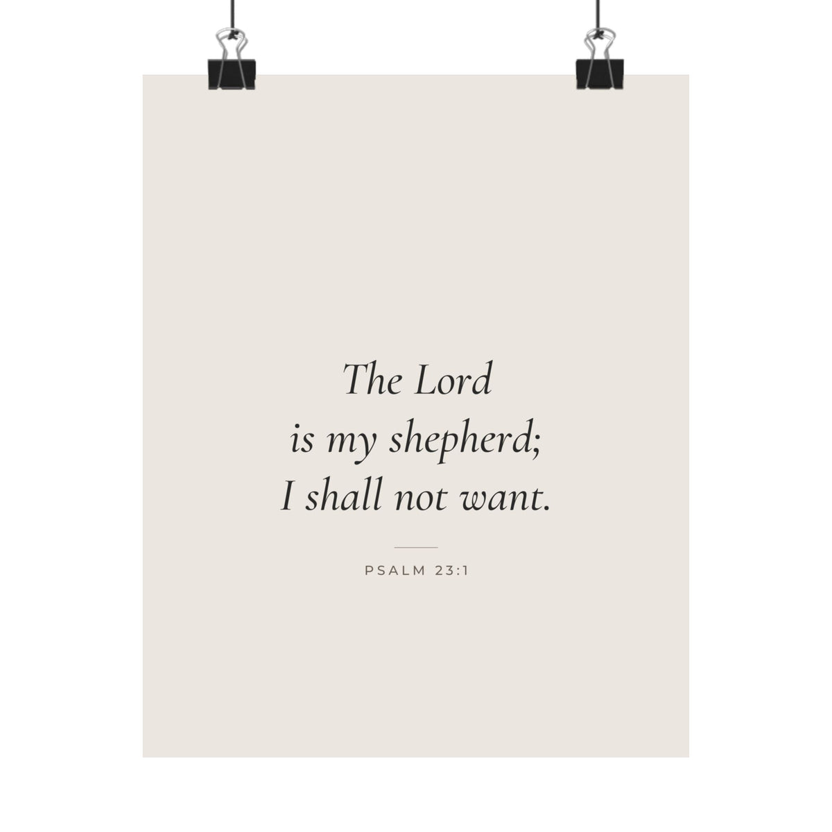 The Lord Is My Shepherd Poster | Psalm 23:1 Minimalist Wall Art Print