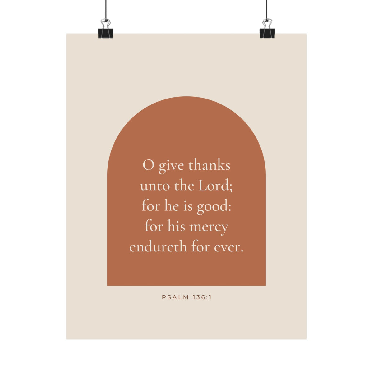 O Give Thanks Unto the Lord Poster | Psalm 136:1 Kitchen Wall Art