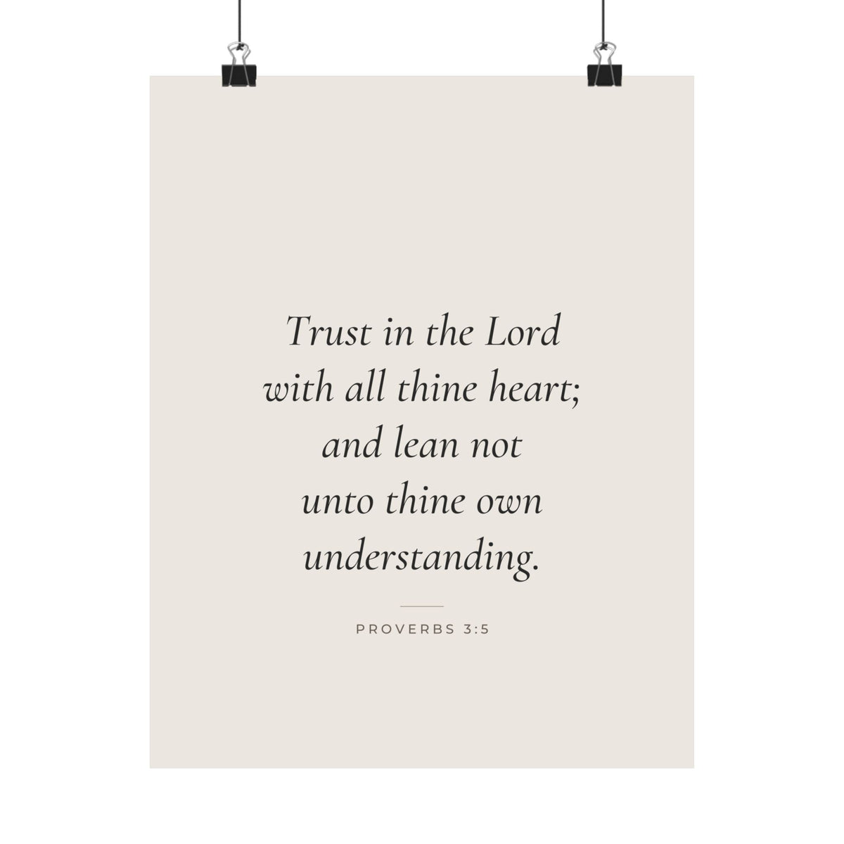 Trust in the Lord Poster | Proverbs 3:5 Minimalist Scripture Wall Art