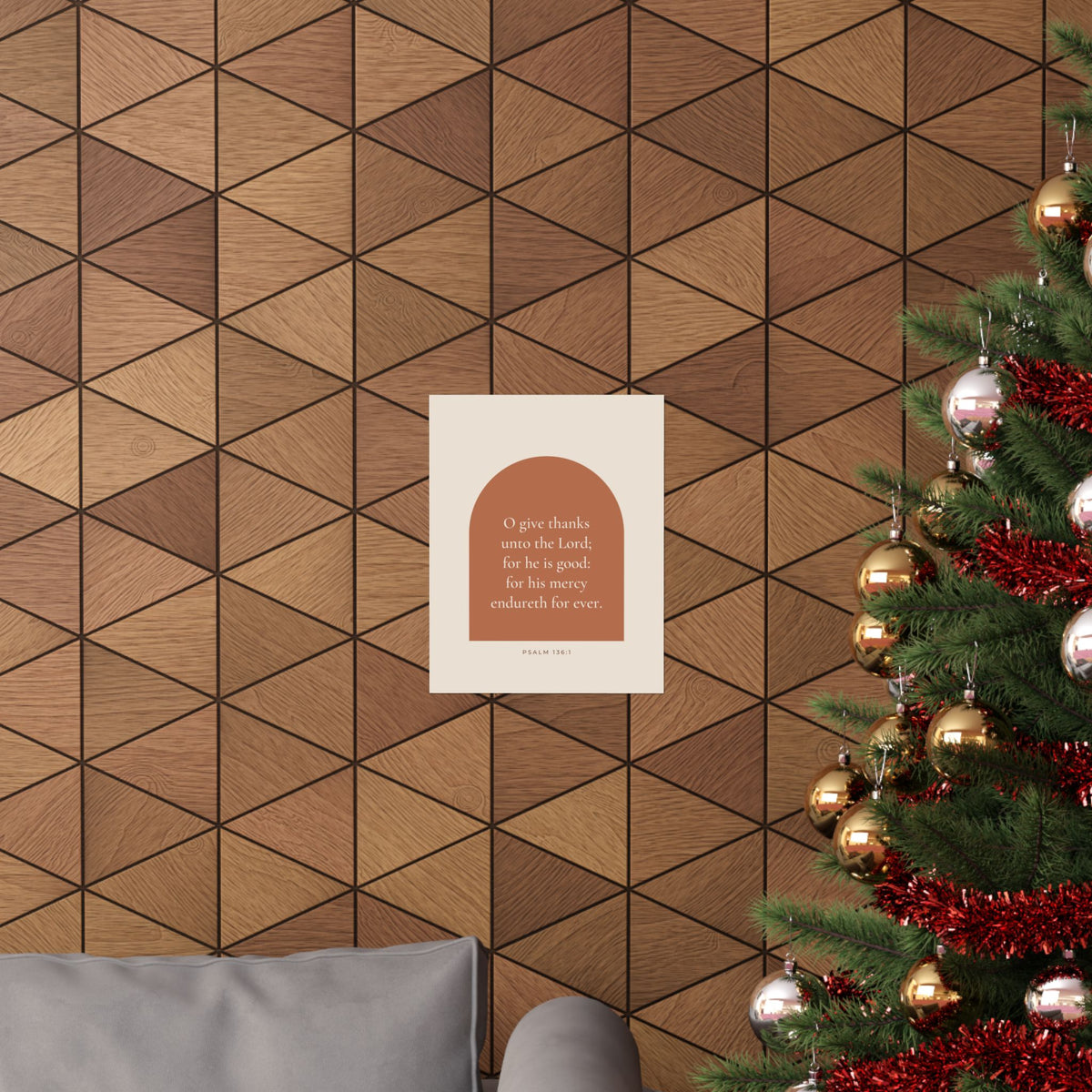 O Give Thanks Unto the Lord Poster | Psalm 136:1 Kitchen Wall Art