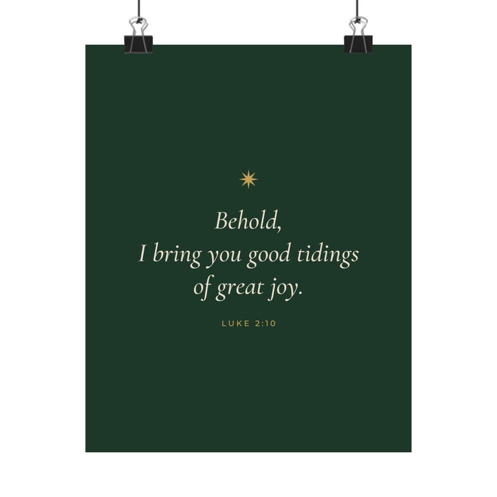 Good Tidings of Great Joy Poster | Luke 2:10 Christmas Wall Art Print