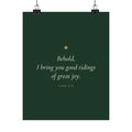 Good Tidings of Great Joy Poster | Luke 2:10 Christmas Wall Art Print