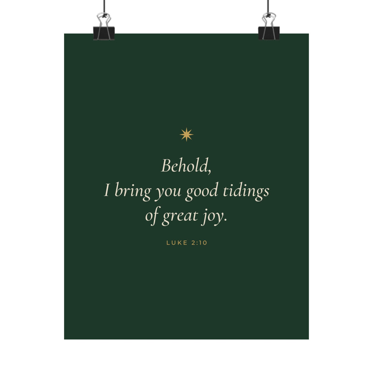 Good Tidings of Great Joy Poster | Luke 2:10 Christmas Wall Art Print