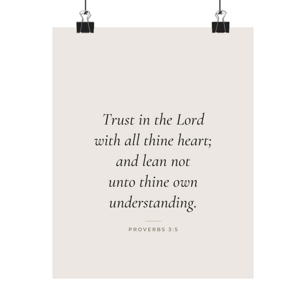 Trust in the Lord Poster | Proverbs 3:5 Minimalist Scripture Wall Art