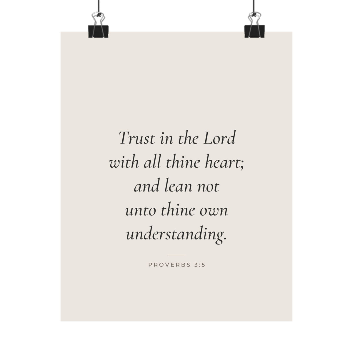 Trust in the Lord Poster | Proverbs 3:5 Minimalist Scripture Wall Art