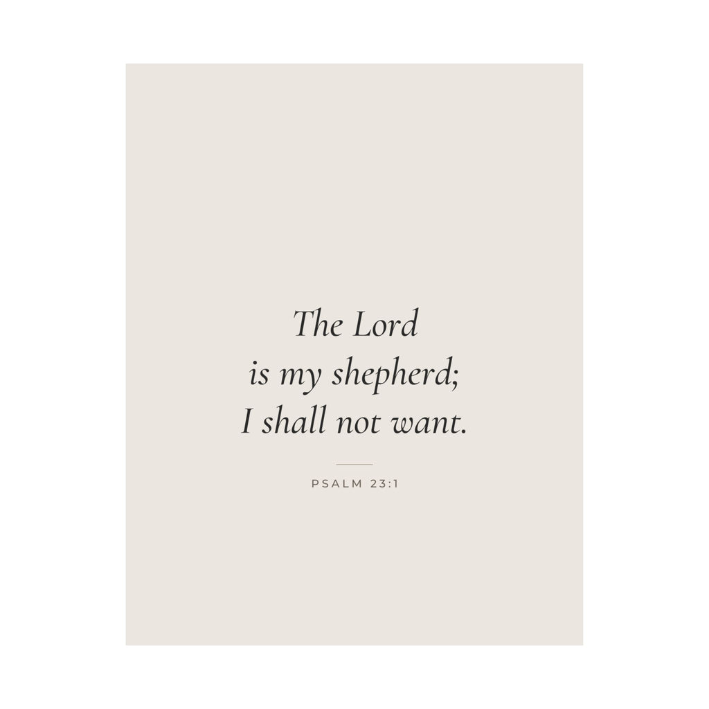 The Lord Is My Shepherd Poster | Psalm 23:1 Minimalist Wall Art Print