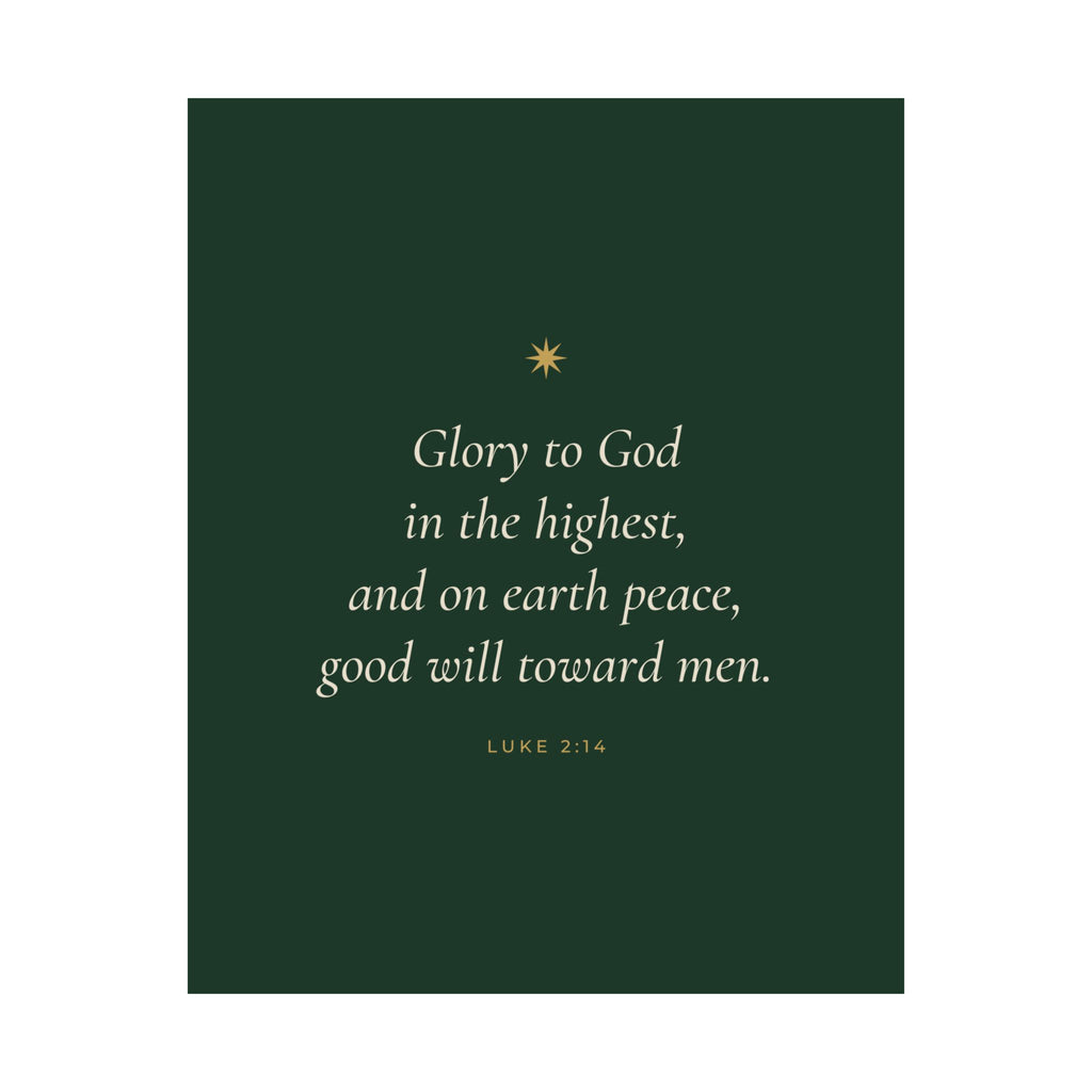 Glory to God in the Highest Poster | Luke 2:14 Christmas Wall Art Print