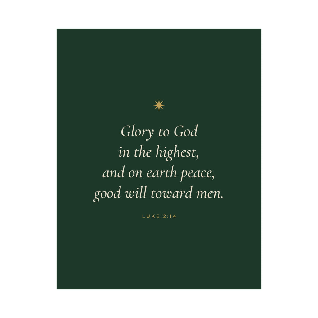 Glory to God in the Highest Poster | Luke 2:14 Christmas Wall Art Print