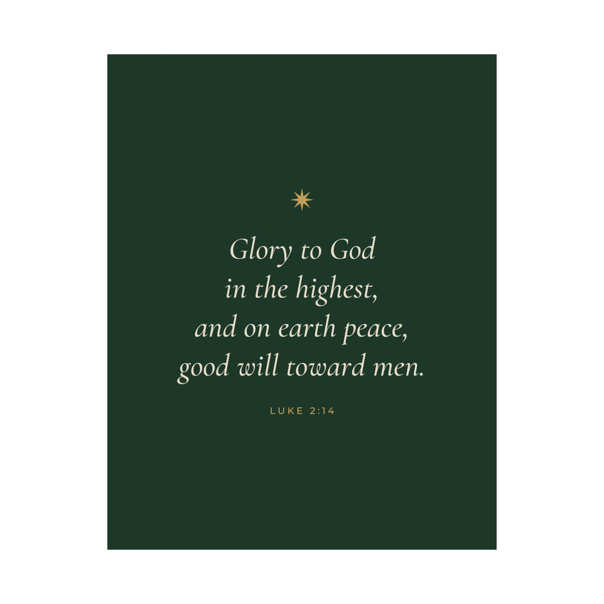 Glory to God in the Highest Poster | Luke 2:14 Christmas Wall Art Print