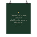 Emmanuel God With Us Poster | Matthew 1:23 Christmas Wall Art Print