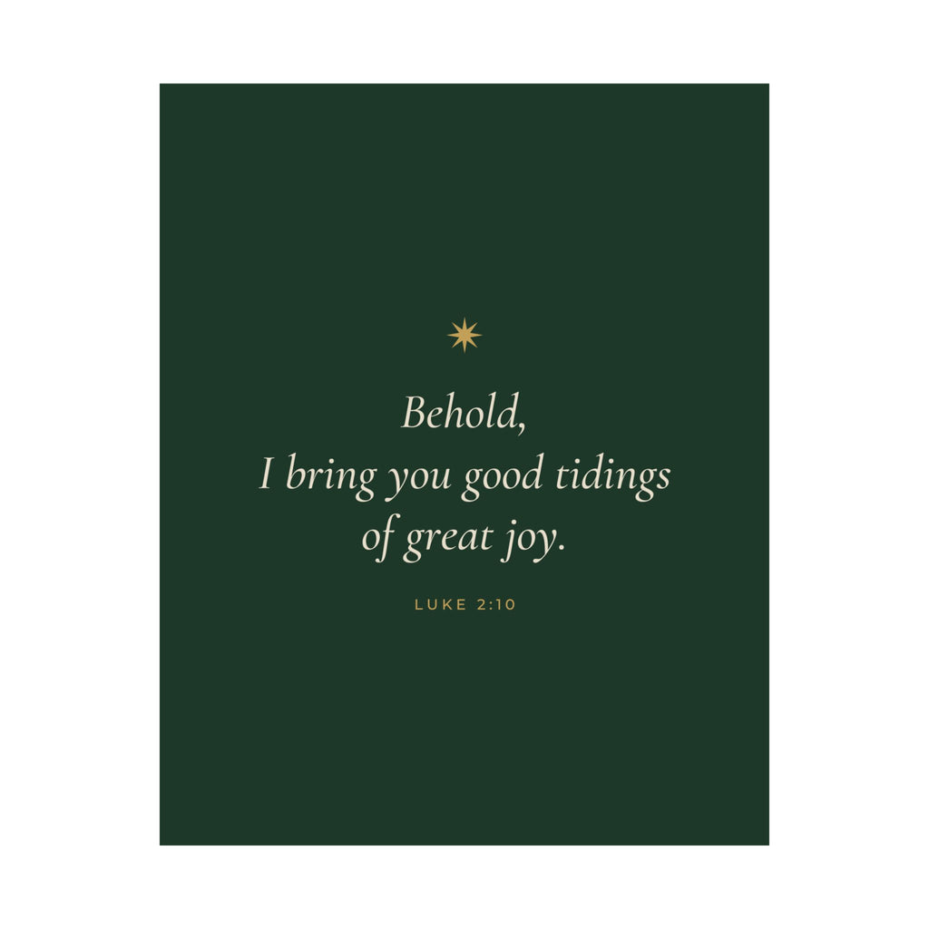 Good Tidings of Great Joy Poster | Luke 2:10 Christmas Wall Art Print