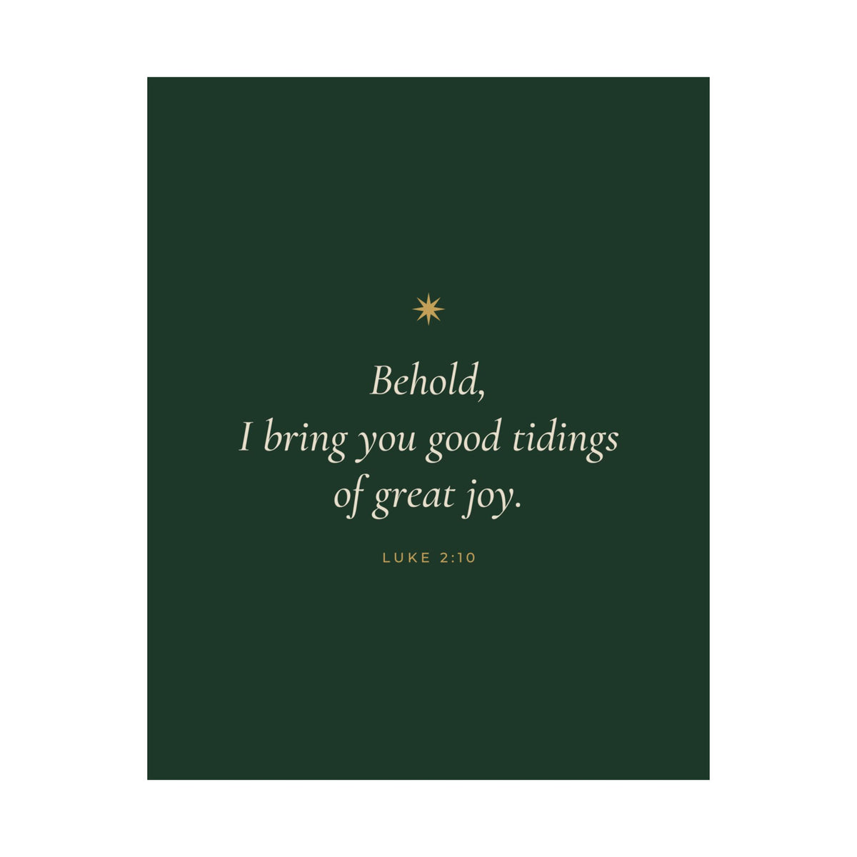 Good Tidings of Great Joy Poster | Luke 2:10 Christmas Wall Art Print
