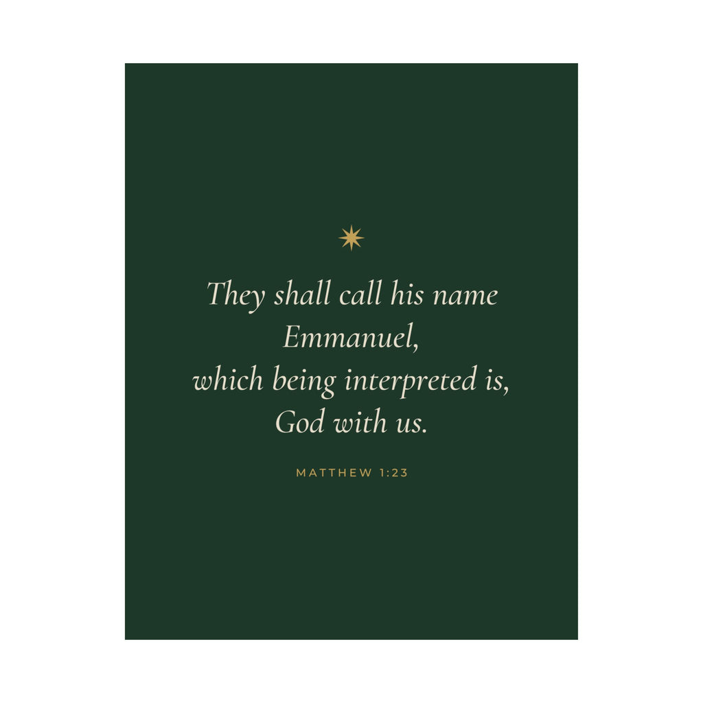 Emmanuel God With Us Poster | Matthew 1:23 Christmas Wall Art Print