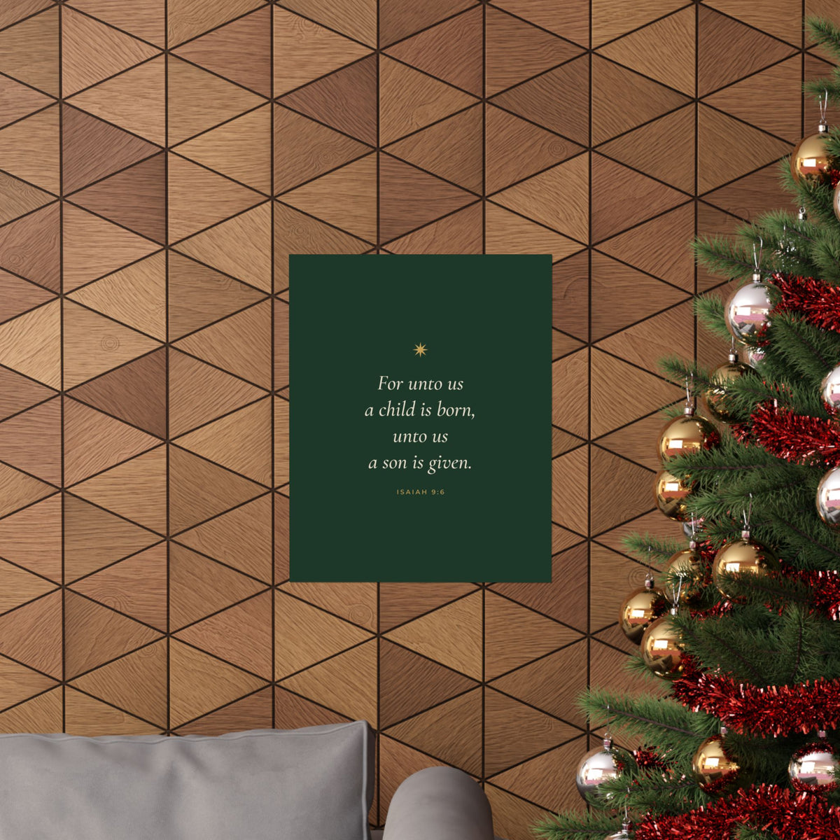 For Unto Us a Child Is Born Poster | Isaiah 9:6 Christmas Wall Art Print