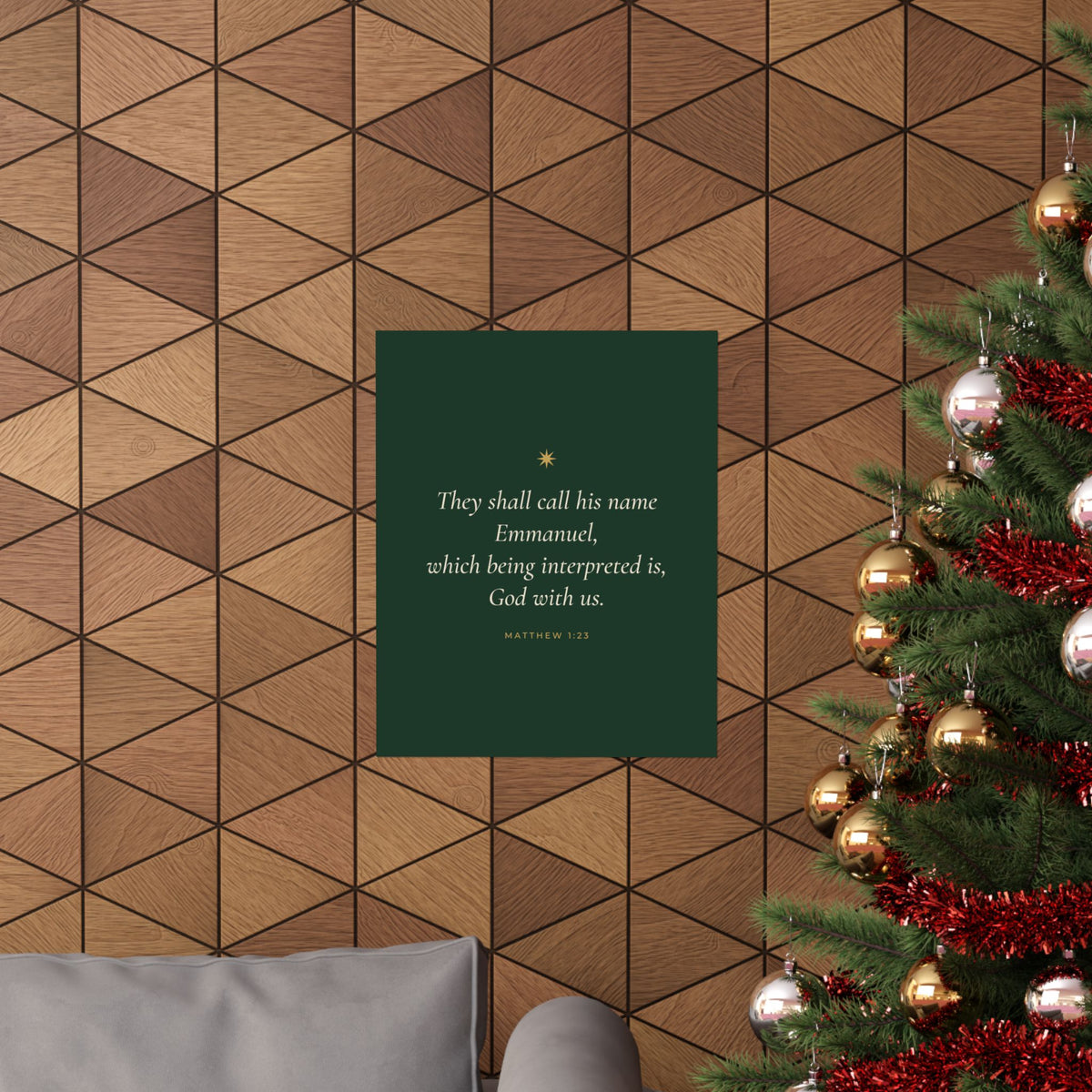 Emmanuel God With Us Poster | Matthew 1:23 Christmas Wall Art Print