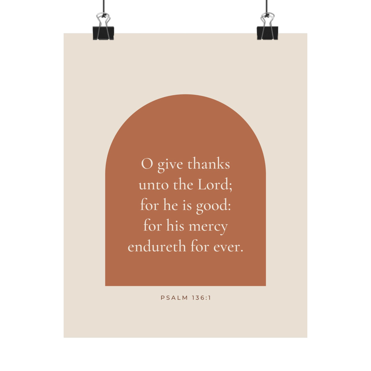 O Give Thanks Unto the Lord Poster | Psalm 136:1 Kitchen Wall Art