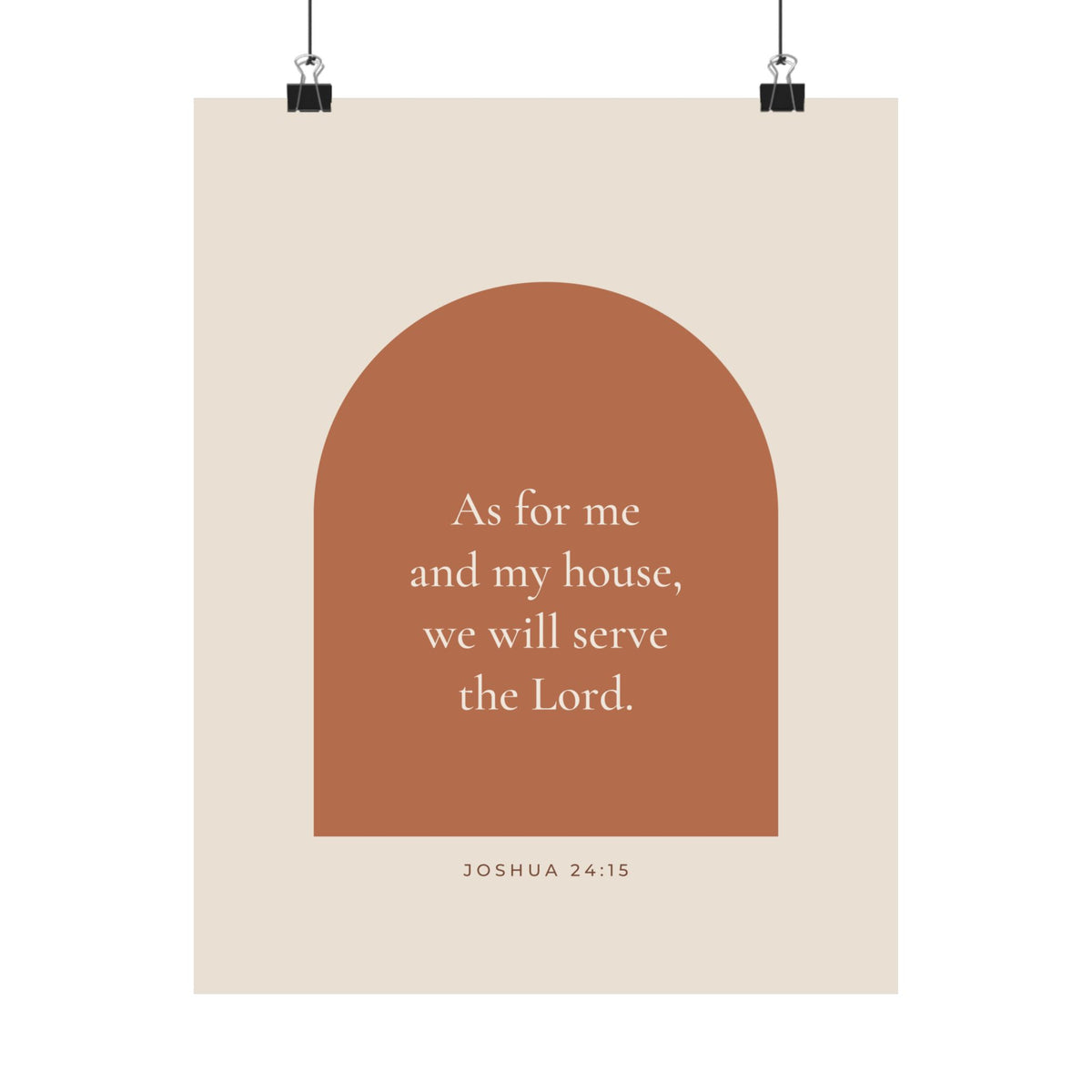 As for Me and My House Poster | Joshua 24:15 Terracotta Arch Wall Art
