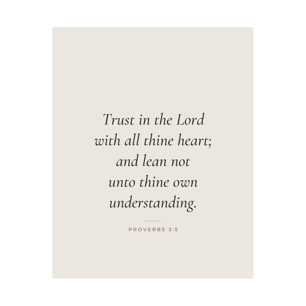 Trust in the Lord Poster | Proverbs 3:5 Minimalist Scripture Wall Art