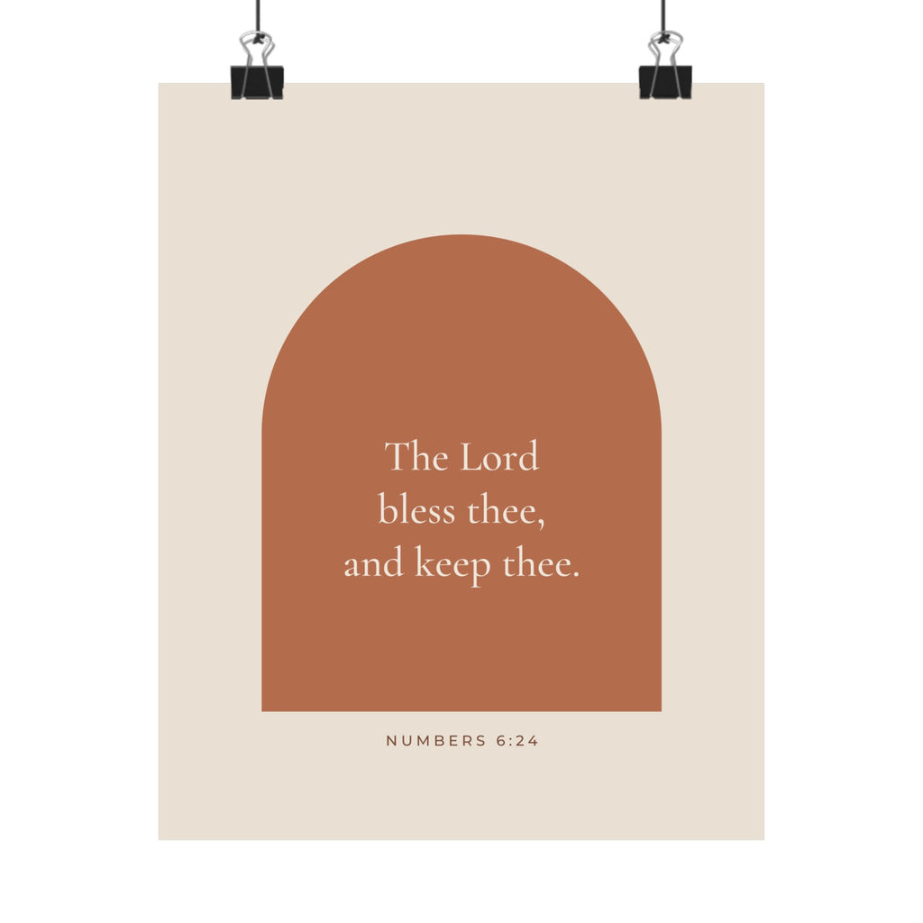 The Lord Bless Thee and Keep Thee Poster | Numbers 6:24 Nursery Wall Art