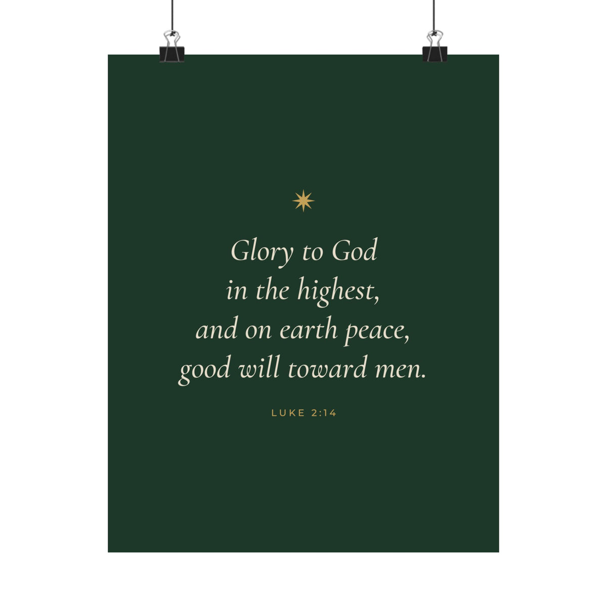 Glory to God in the Highest Poster | Luke 2:14 Christmas Wall Art Print