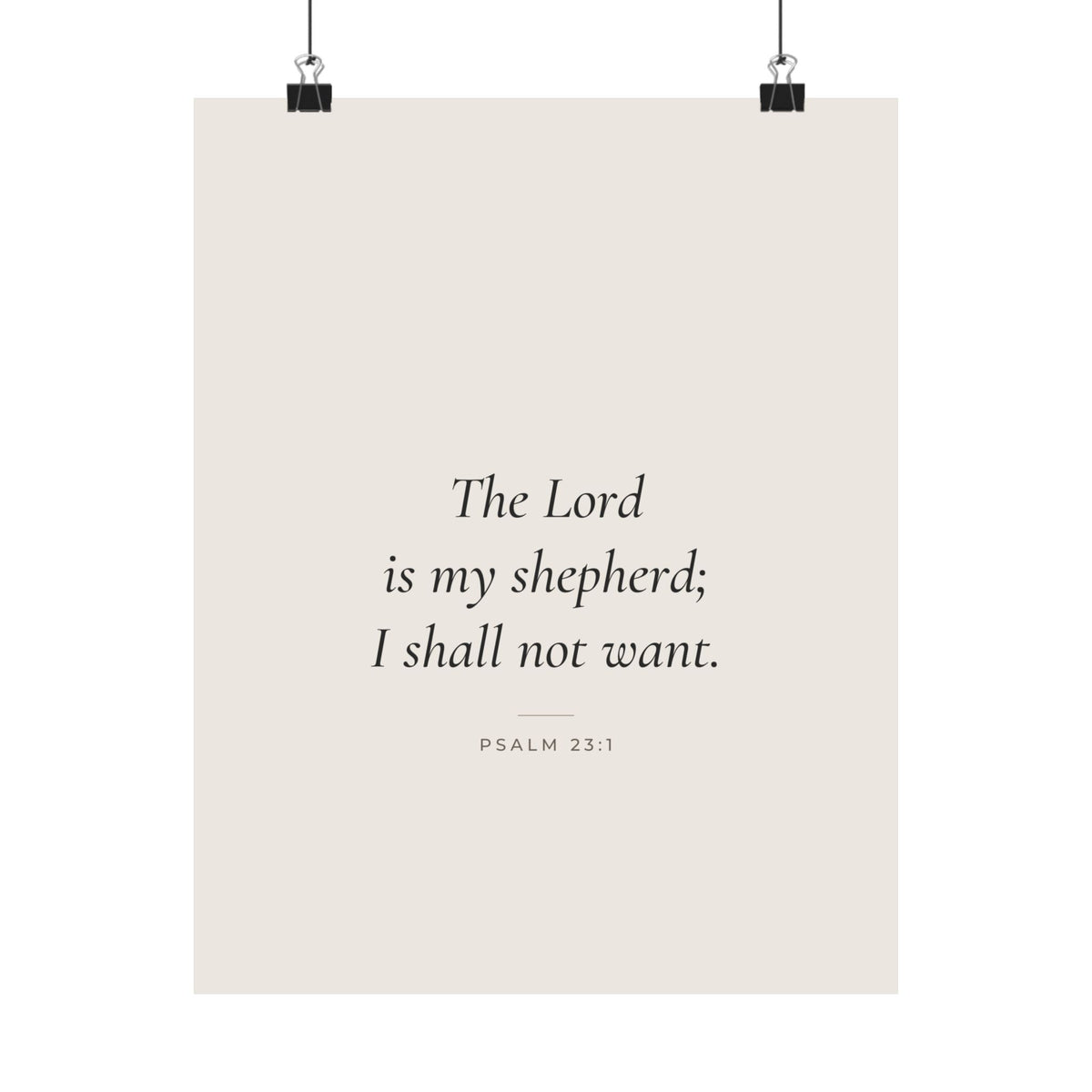 The Lord Is My Shepherd Poster | Psalm 23:1 Minimalist Wall Art Print