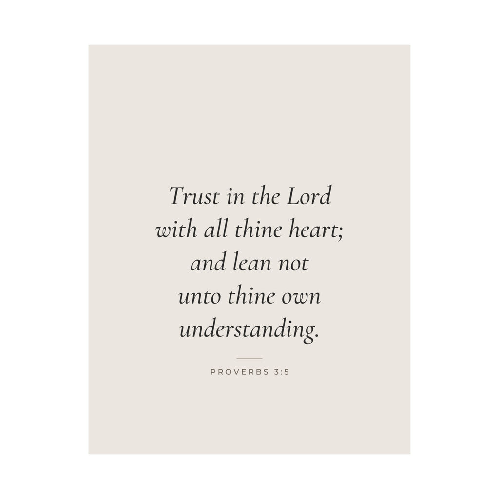 Trust in the Lord Poster | Proverbs 3:5 Minimalist Scripture Wall Art