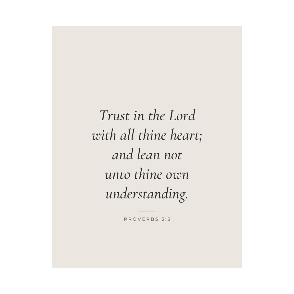 Trust in the Lord Poster | Proverbs 3:5 Minimalist Scripture Wall Art