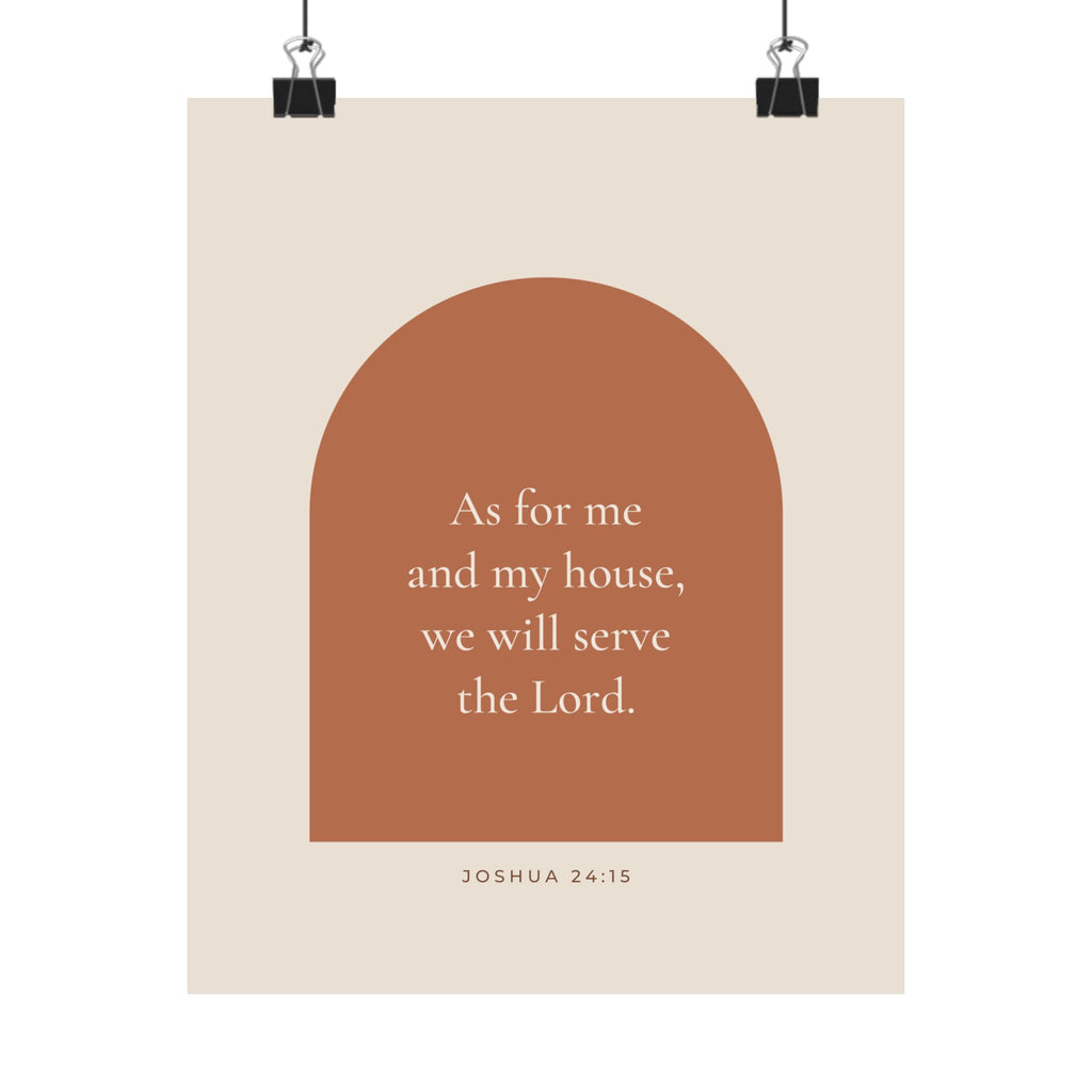 As for Me and My House Poster | Joshua 24:15 Terracotta Arch Wall Art
