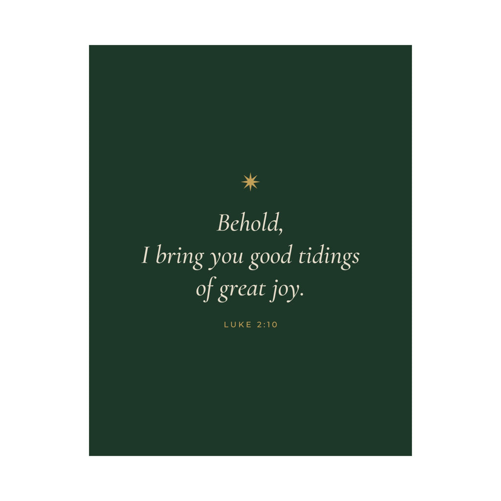 Good Tidings of Great Joy Poster | Luke 2:10 Christmas Wall Art Print
