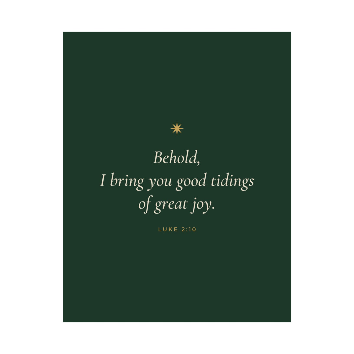 Good Tidings of Great Joy Poster | Luke 2:10 Christmas Wall Art Print