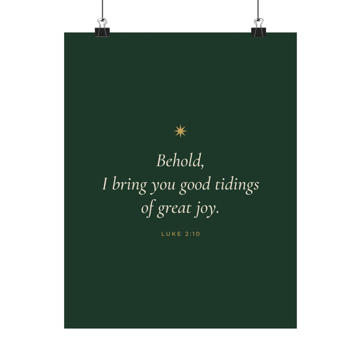 Good Tidings of Great Joy Poster | Luke 2:10 Christmas Wall Art Print