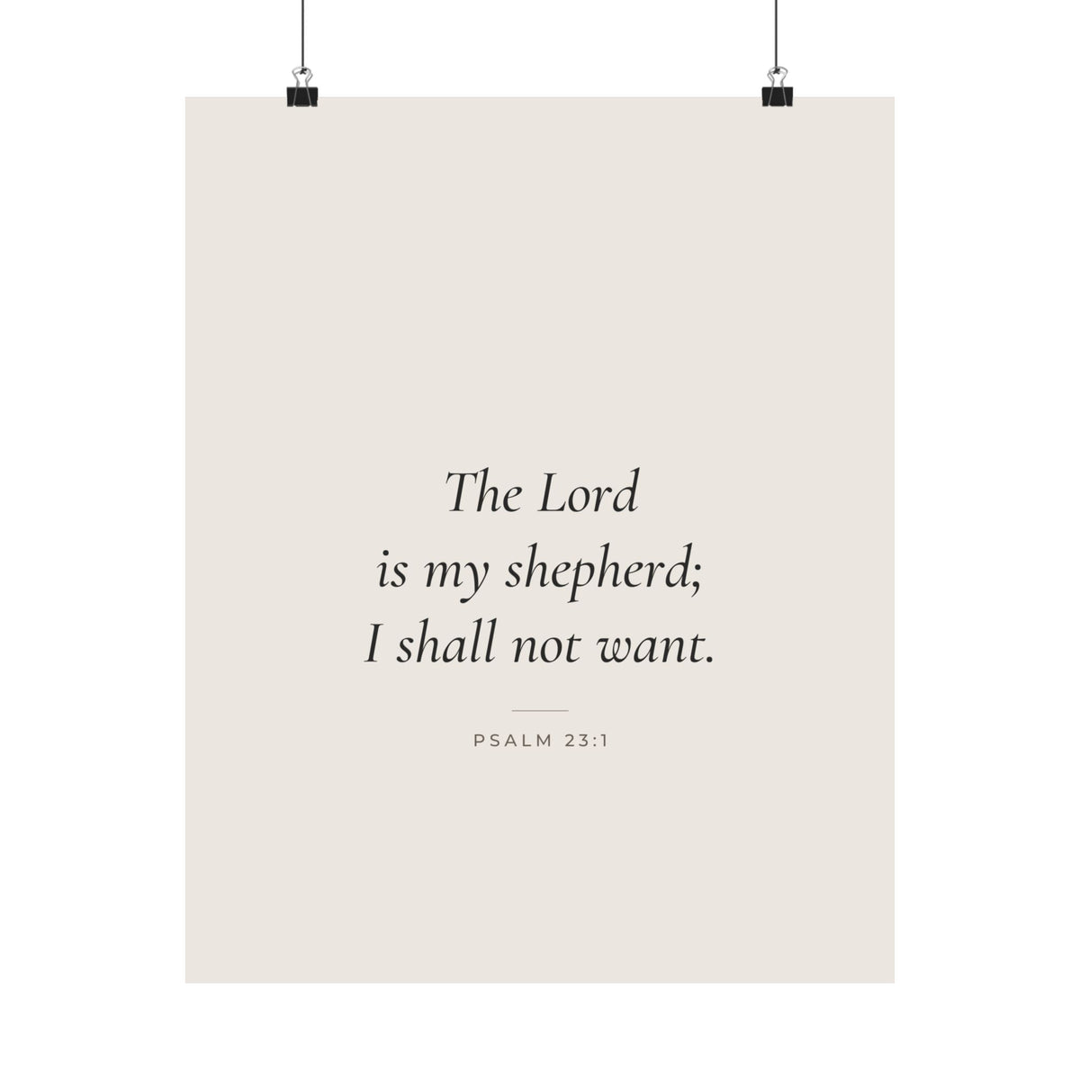 The Lord Is My Shepherd Poster | Psalm 23:1 Minimalist Wall Art Print