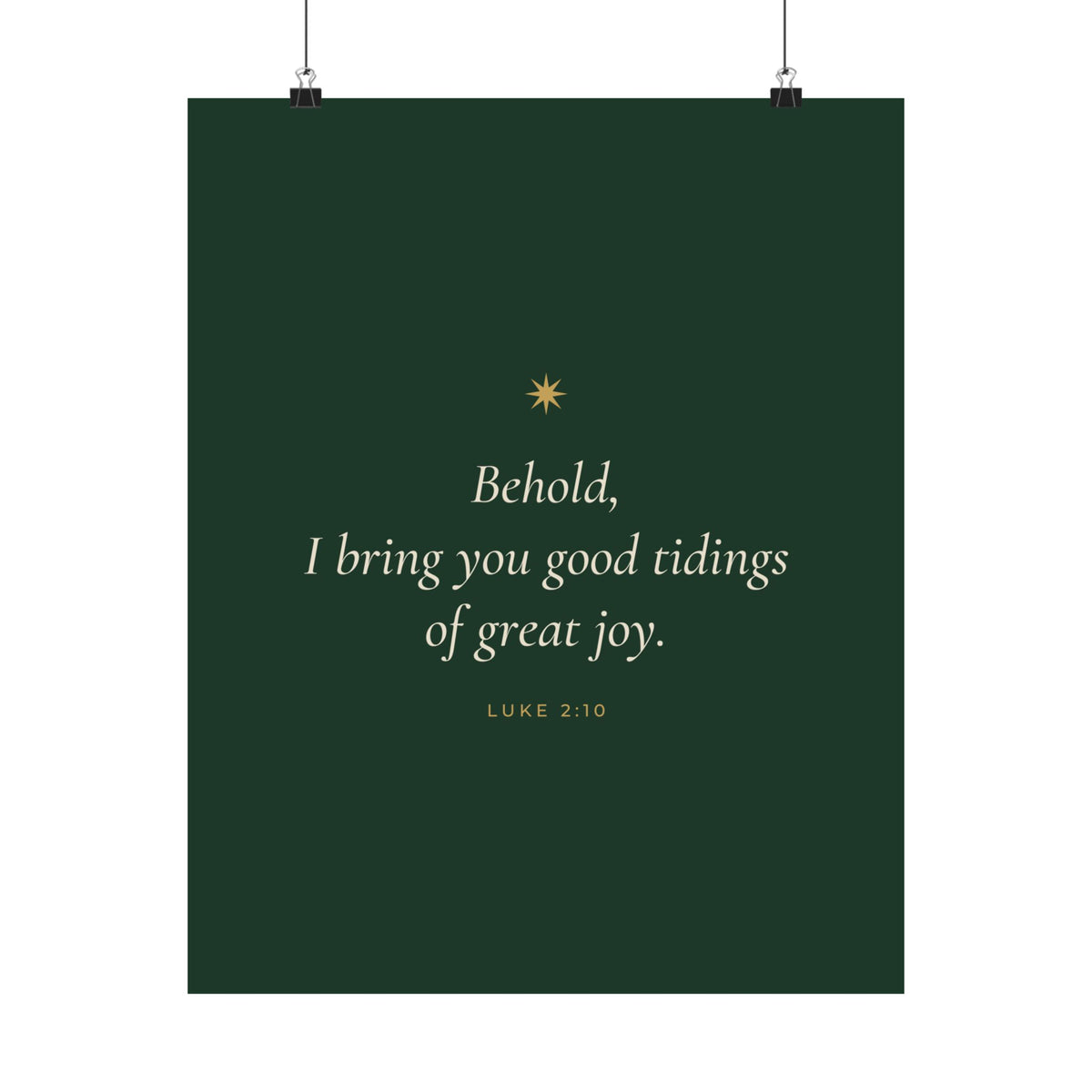 Good Tidings of Great Joy Poster | Luke 2:10 Christmas Wall Art Print