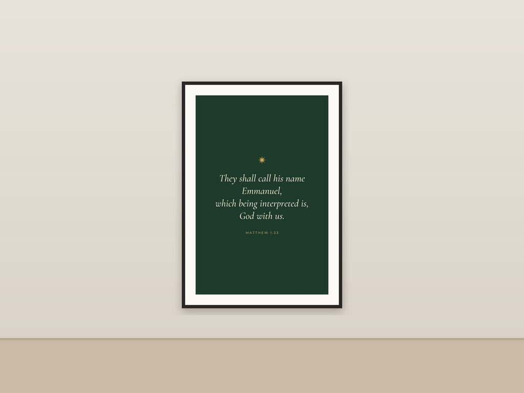 Emmanuel God With Us | Matthew 1:23 Printable Wall Art