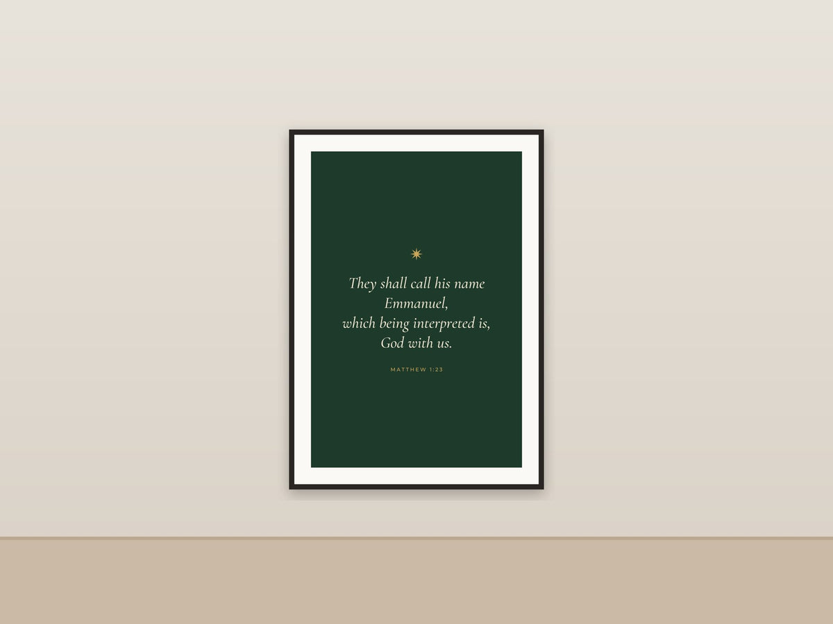 Emmanuel God With Us | Matthew 1:23 Printable Wall Art