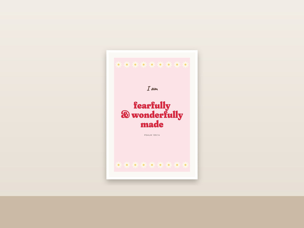 Fearfully and Wonderfully Made | Psalm 139:14 Trendy Christian Wall Art Printable