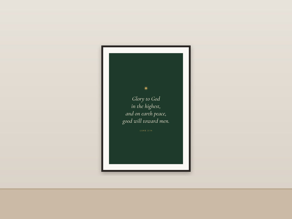 Glory to God in the Highest | Luke 2:14 Printable Wall Art