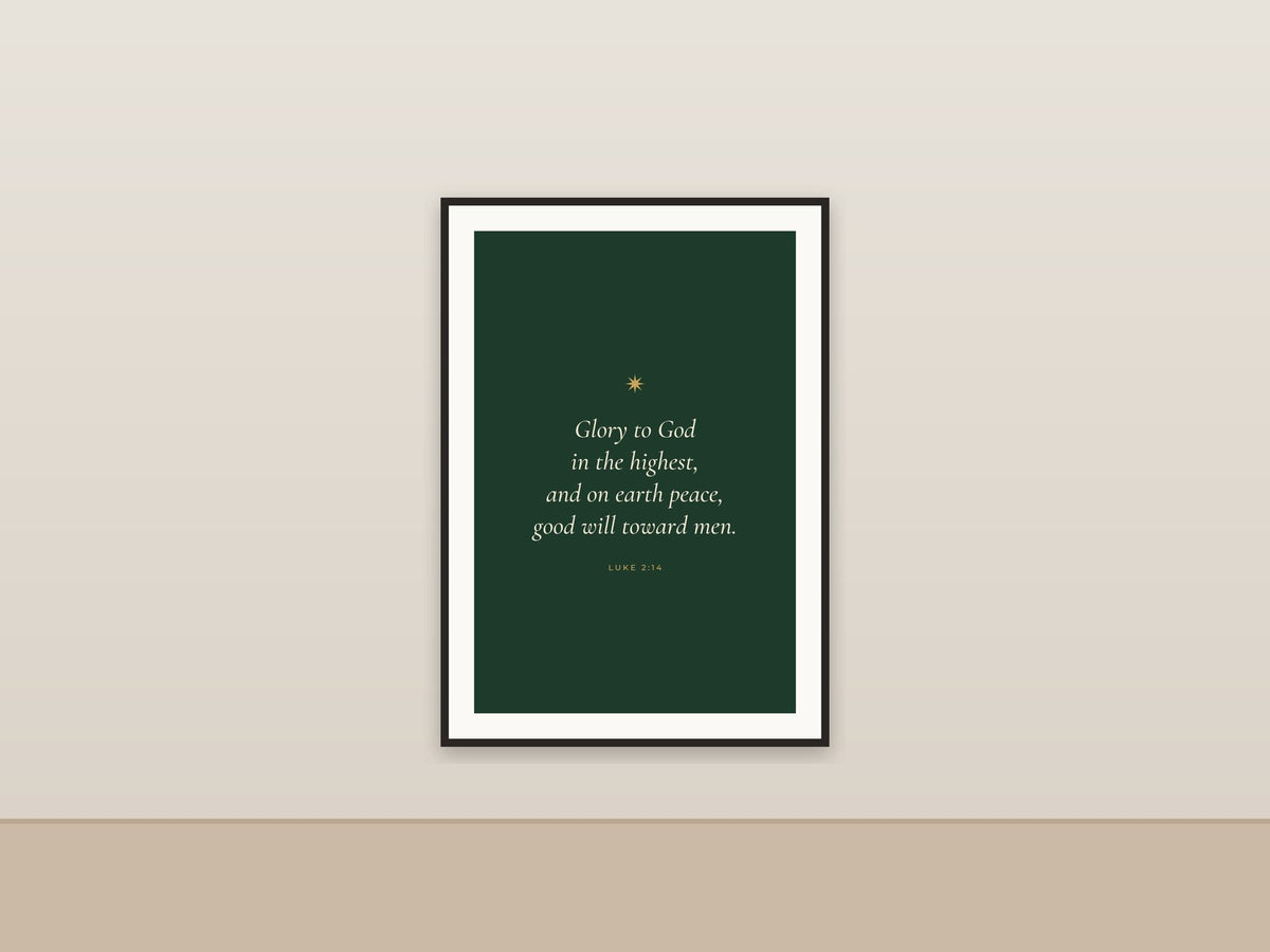 Glory to God in the Highest | Luke 2:14 Printable Wall Art