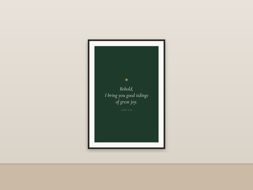 Good Tidings of Great Joy | Luke 2:10 Printable Wall Art