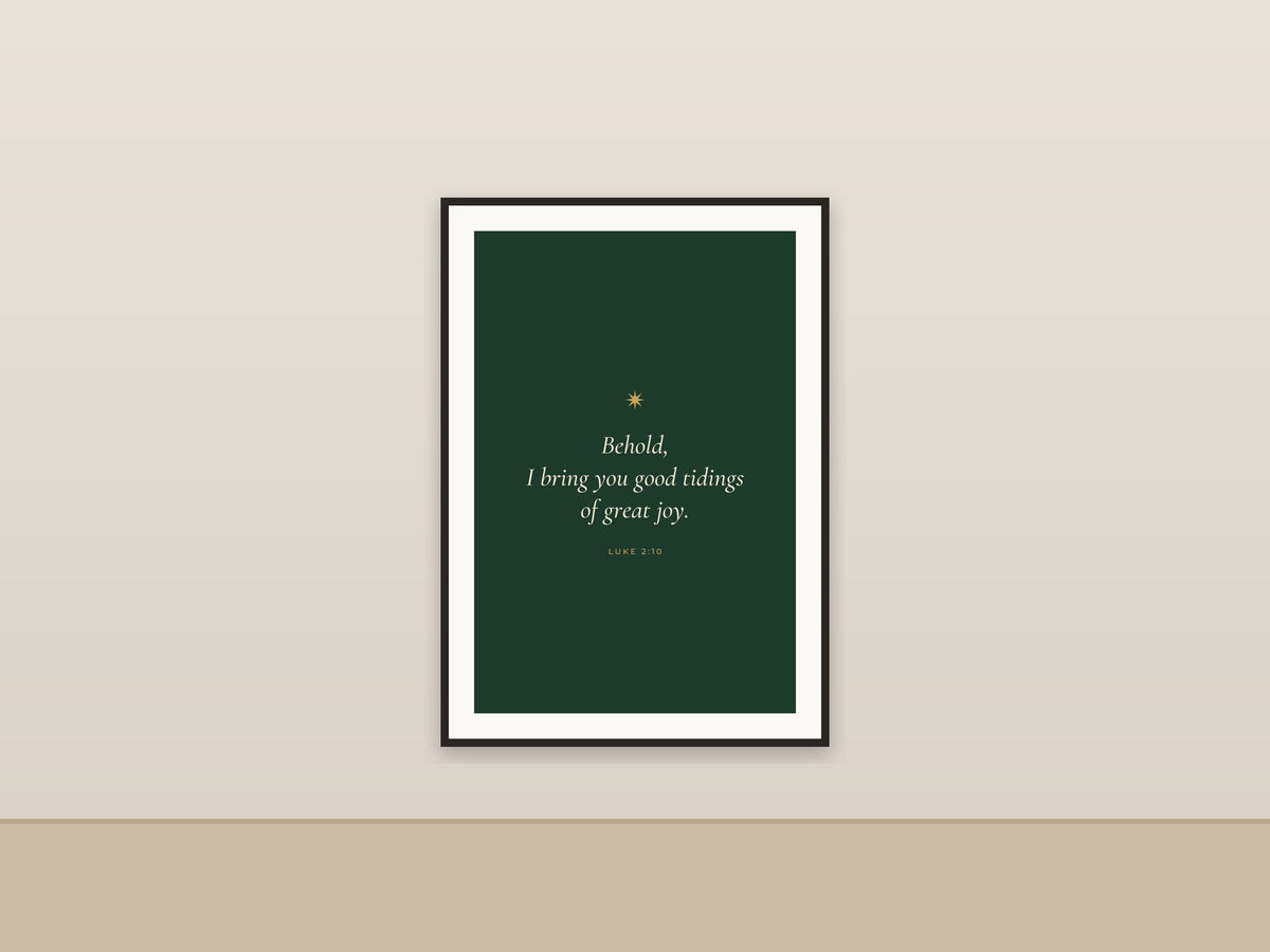 Good Tidings of Great Joy | Luke 2:10 Printable Wall Art