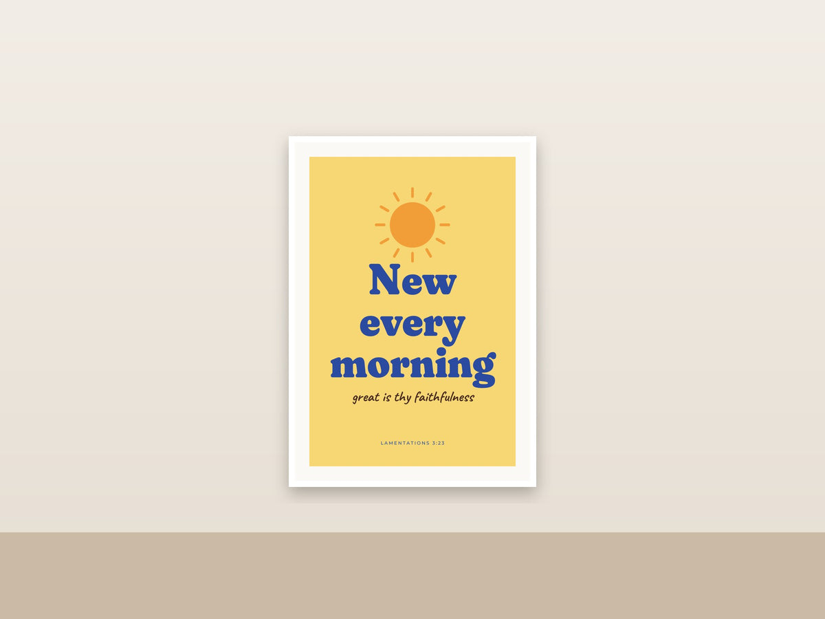 New Every Morning | Lamentations 3:23 Trendy Christian Wall Art Printable